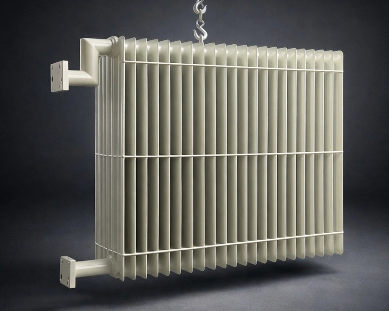 Swan neck transformer radiator for elevated tank connections